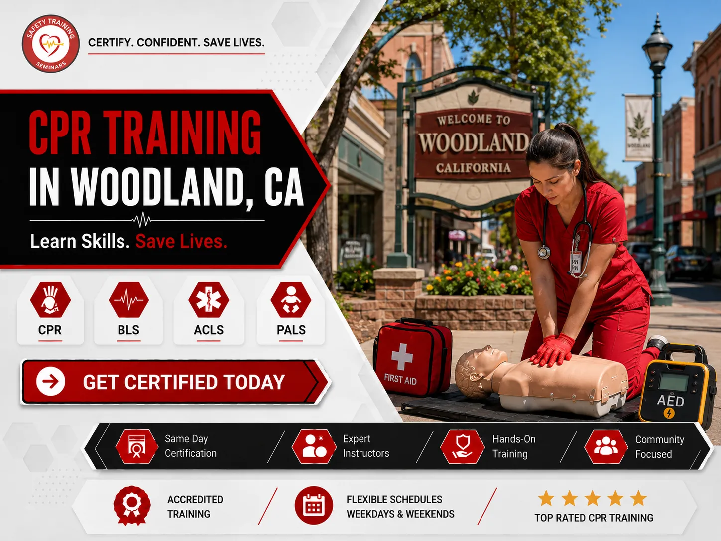 ACLS megacode simulation training class in Woodland, CA